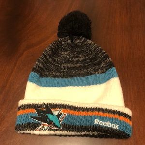 Gently used San Jose Sharks NHL Reebok beanie.